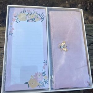MOLLY & REX Magnetic List Pad And Bee Pencil Pouch Set NWT NEW